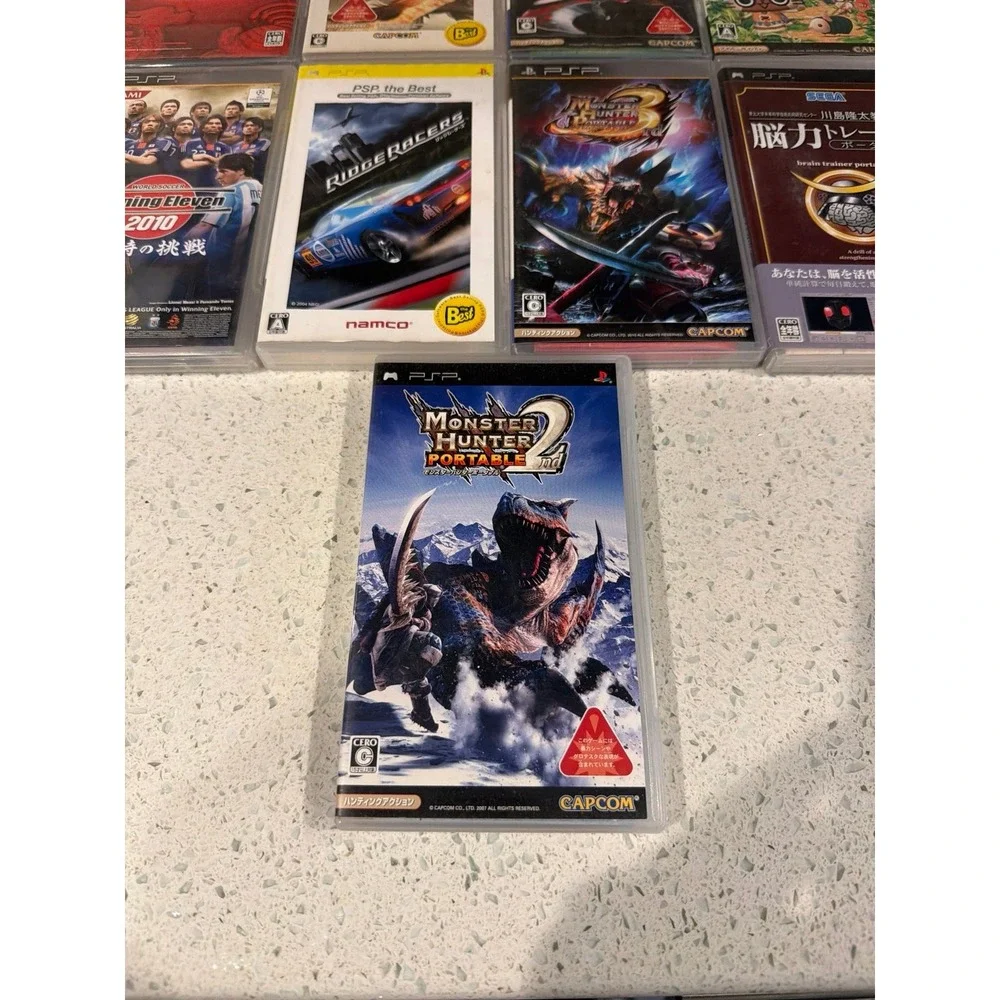 Lot of 9 Japanese PSP Games Monster Hunter Portable 2nd 2nd G 3rd Ridge Racers
